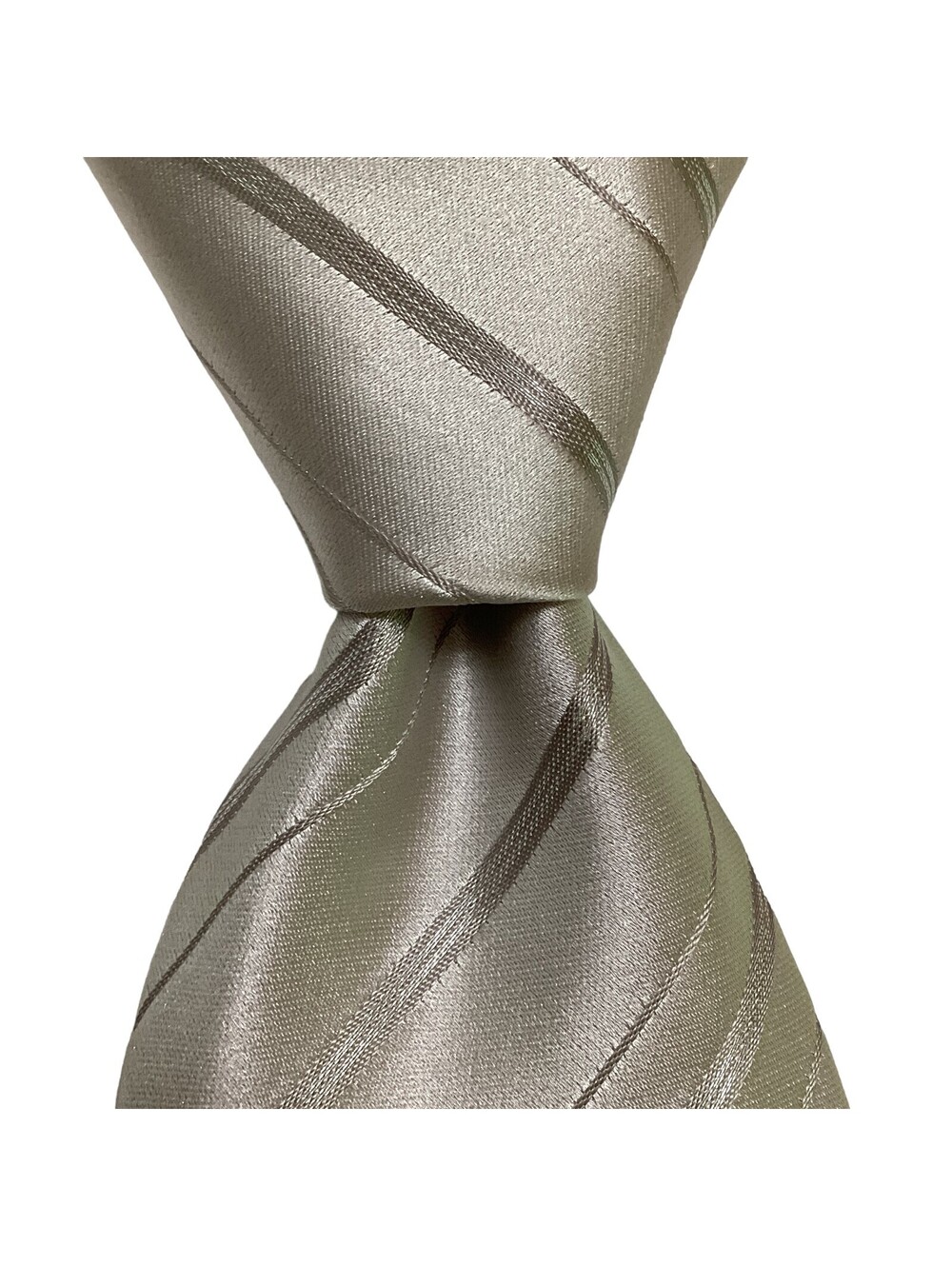 Daniel Milano Men's 100% Silk Necktie ITALY Designer Striped Gray Metallic NWD
